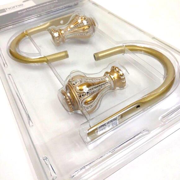 JC Penney Home Collection AURELIA Satin Gold Scarf Holders Curtain Holdbacks - Picture 4 of 8